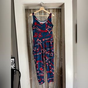 Vintage red white and blue jumpsuit
